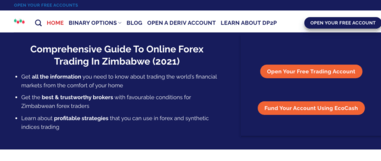 swagforex.co.zw website designed By Tay Digital